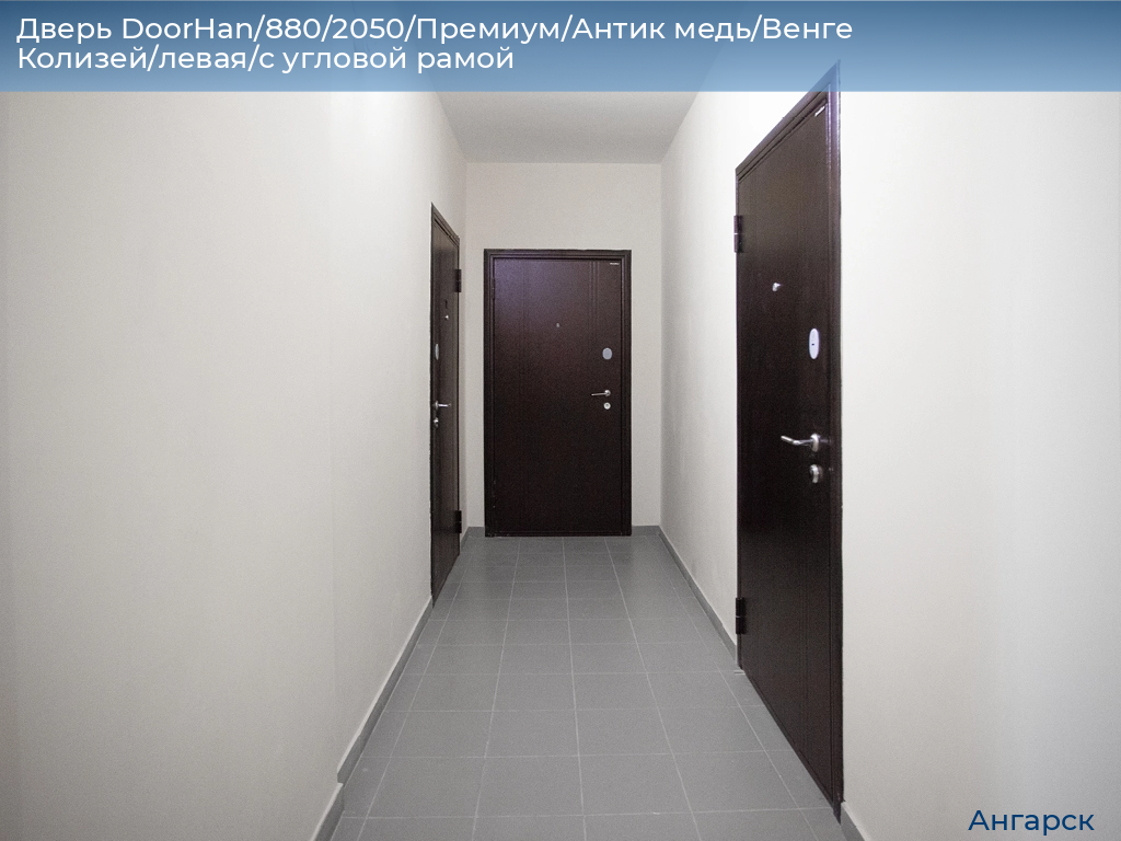 Дверь DoorHan/880/2050/Премиум/Антик медь/Венге Колизей/левая/с угловой рамой, angarsk.doorhan.ru