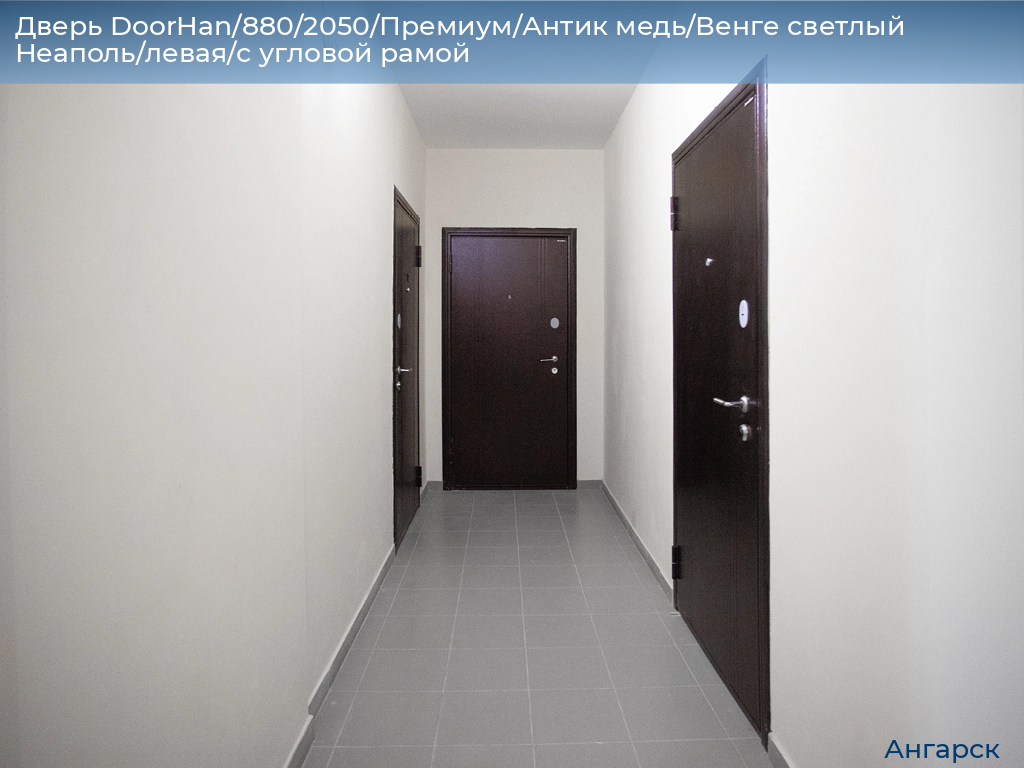 Дверь DoorHan/880/2050/Премиум/Антик медь/Венге светлый Неаполь/левая/с угловой рамой, angarsk.doorhan.ru