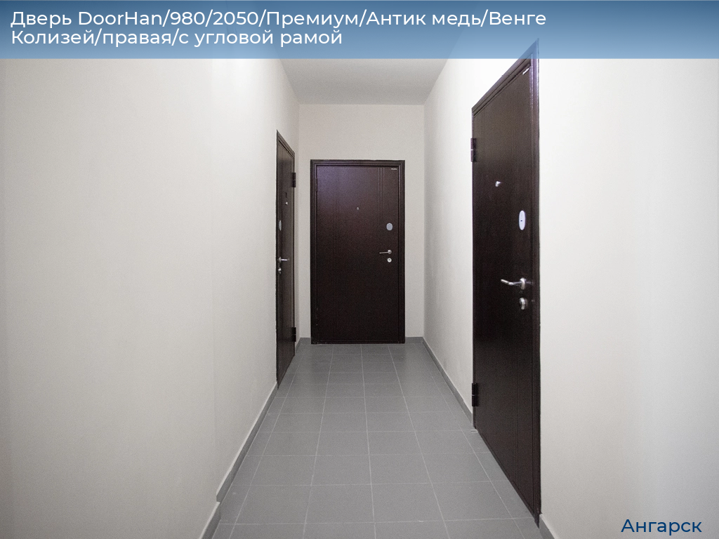 Дверь DoorHan/980/2050/Премиум/Антик медь/Венге Колизей/правая/с угловой рамой, angarsk.doorhan.ru