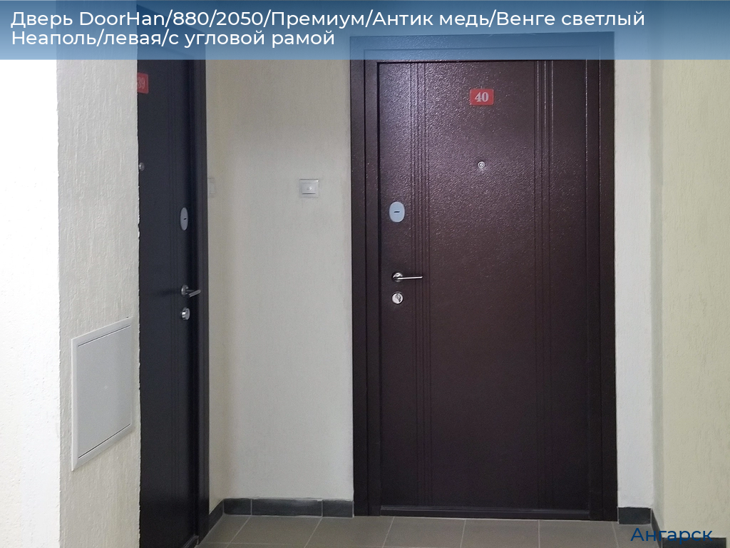 Дверь DoorHan/880/2050/Премиум/Антик медь/Венге светлый Неаполь/левая/с угловой рамой, angarsk.doorhan.ru