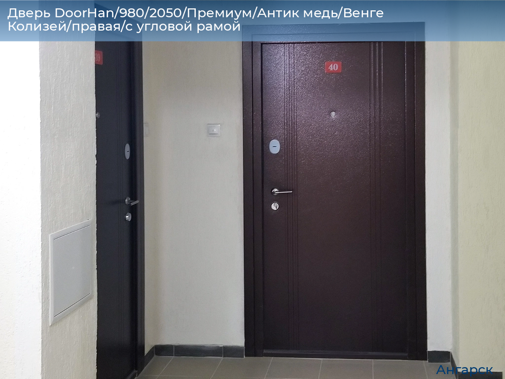 Дверь DoorHan/980/2050/Премиум/Антик медь/Венге Колизей/правая/с угловой рамой, angarsk.doorhan.ru